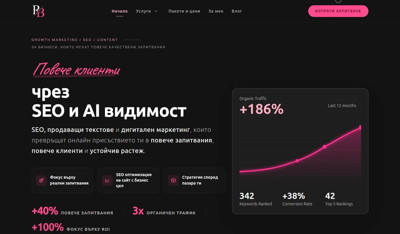 Началната страница на Povecheklienti.com