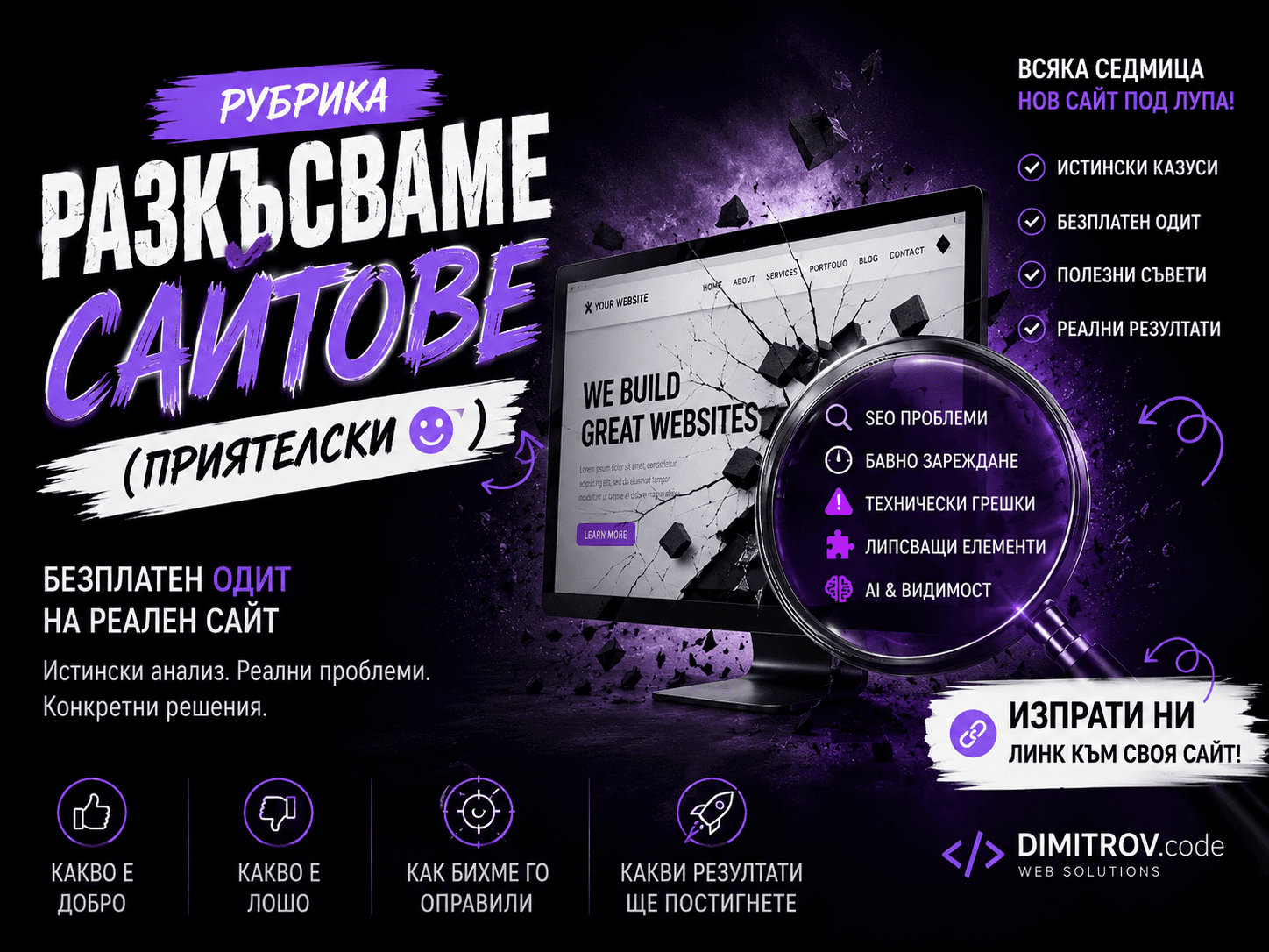 Screenshot към публикация: 🔥 Би ли се осмелил да покажеш сайта си за публичен одит?