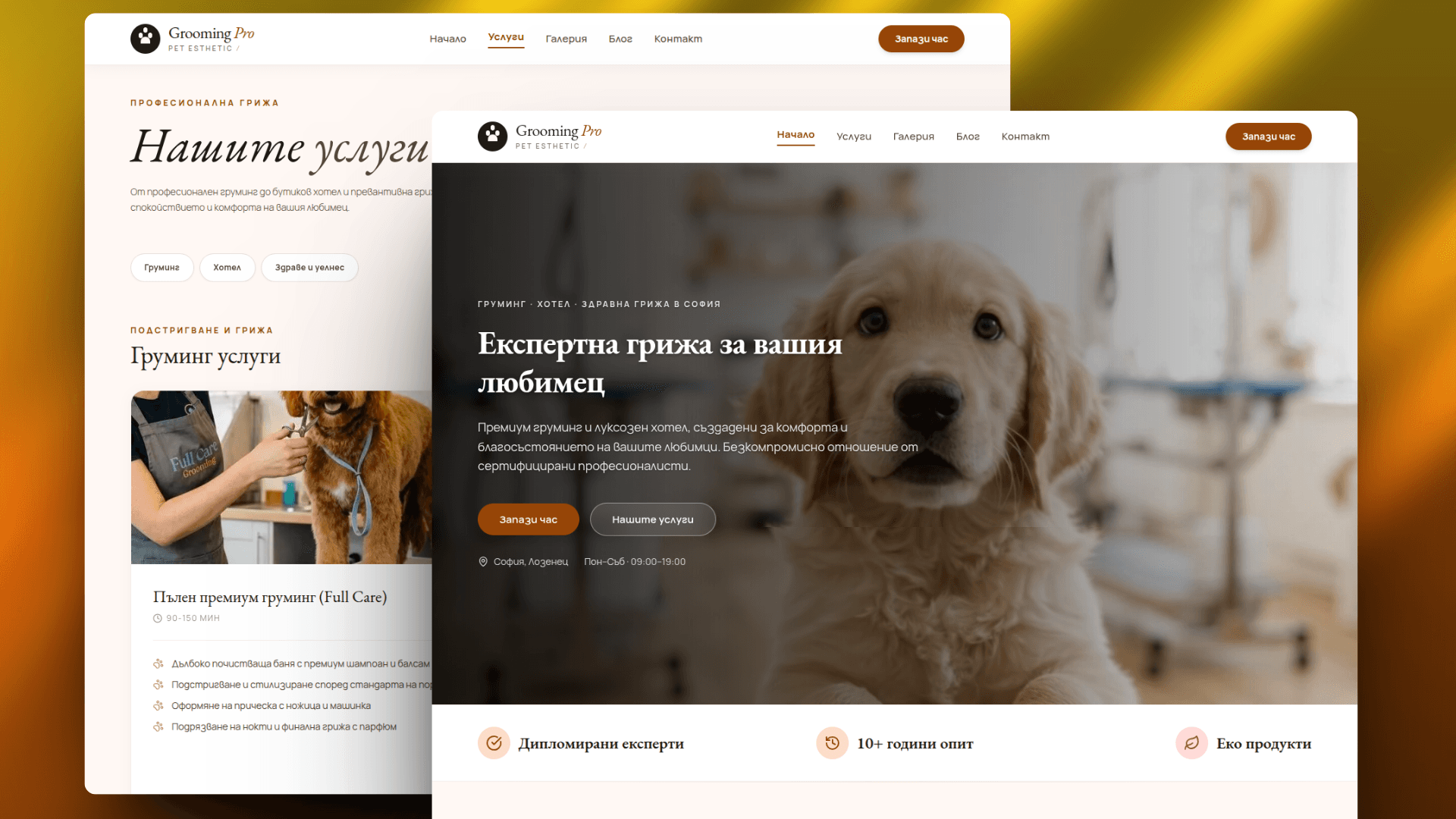 Как създадохме Grooming Pro - готов сайт за pet care бизнес от 100 €