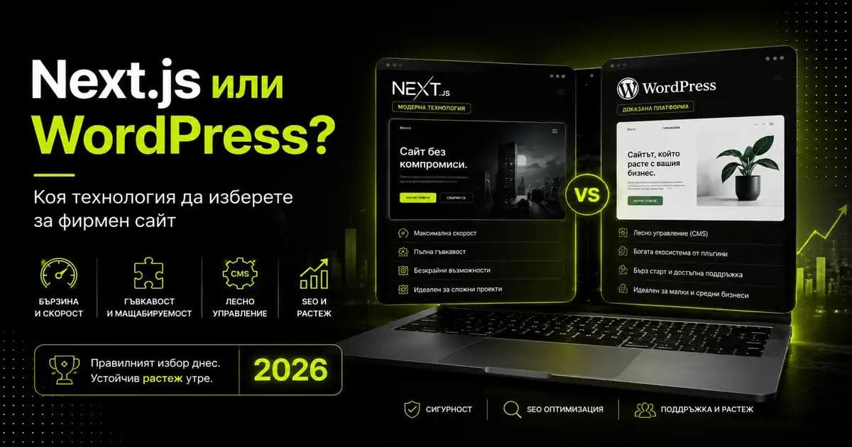 Next.js или WordPress за фирмен сайт през 2026 г.?