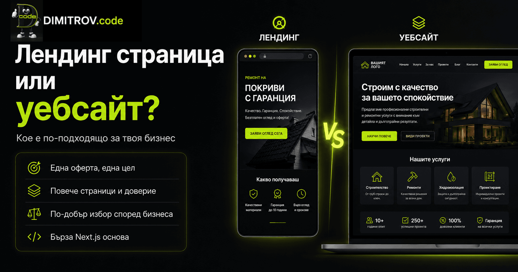 Лендинг или уебсайт: кое да избереш за твоя бизнес през 2026
