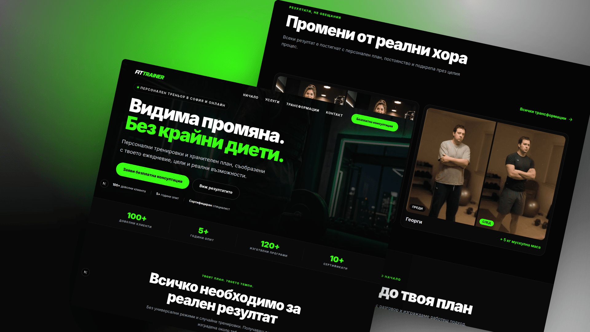 Сайт за фитнес треньор за 100€: какво включва „FitTrainer“?