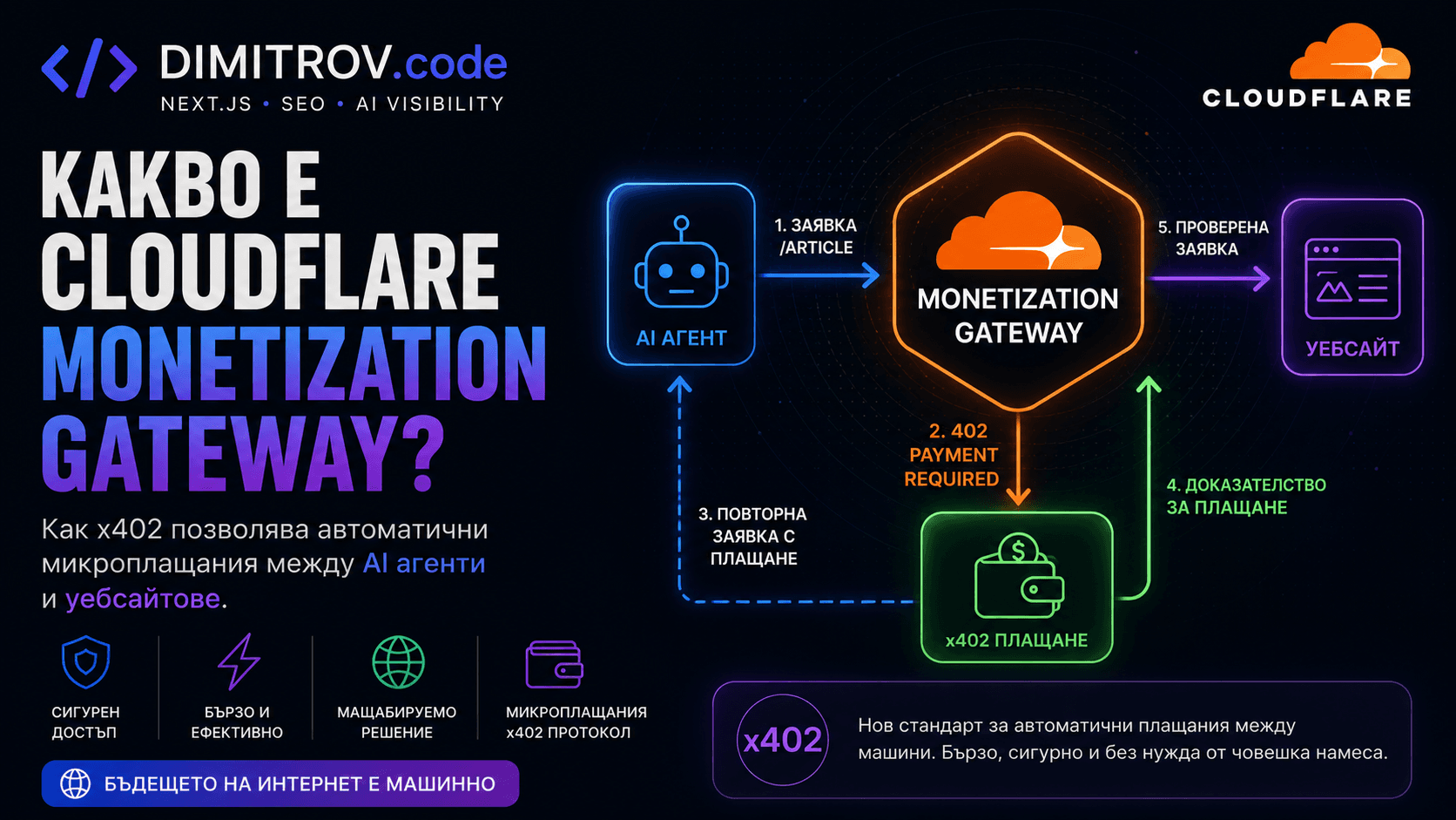 Cloudflare Monetization Gateway: Как x402 променя интернет
